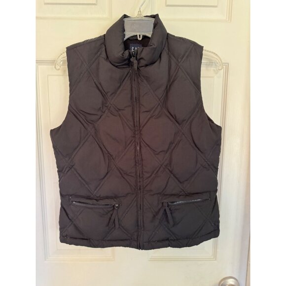 Gap Black Down Fill Zip Up Quilted Vest Women's XS - Picture 1 of 6
